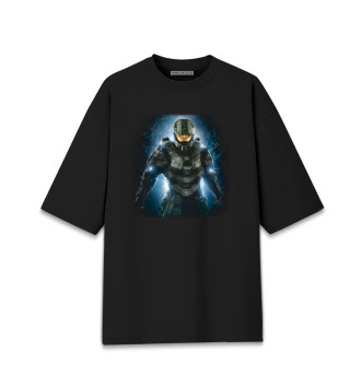 Мужская Хлопковая футболка оверсайз Halo