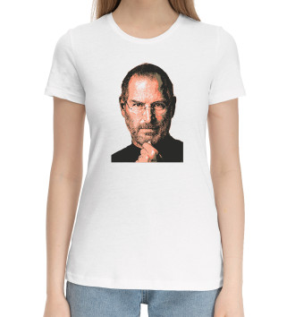 Женская Хлопковая футболка Стив Джобс