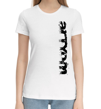 Женская Хлопковая футболка Артем (брызги красок)