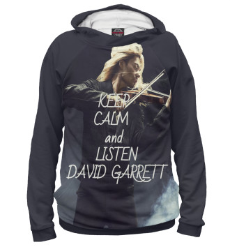 Мужское Худи Keep calm and listen David Garrett
