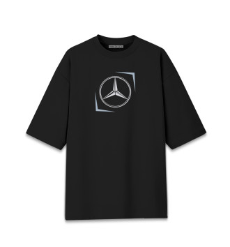 Мужская Хлопковая футболка оверсайз Mercedes - Lines