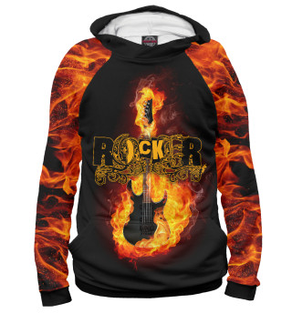 Мужское худи Fire Guitar Rocker