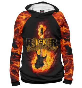 Женское Худи Fire Guitar Rocker