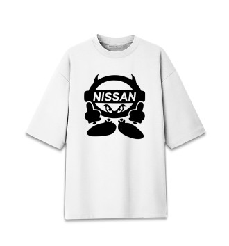 Мужская Хлопковая футболка оверсайз Nissan Devil