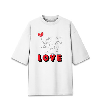 Женская Хлопковая футболка оверсайз LOVE#3