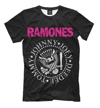 Мужская Футболка Ramones pink