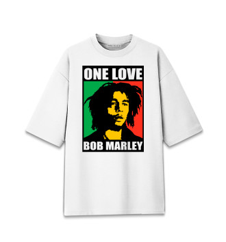 Мужская Хлопковая футболка оверсайз Боб Марли