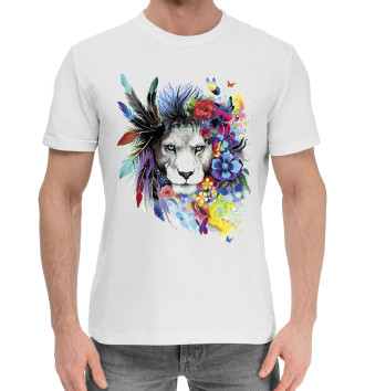 Мужская Хлопковая футболка Color lion