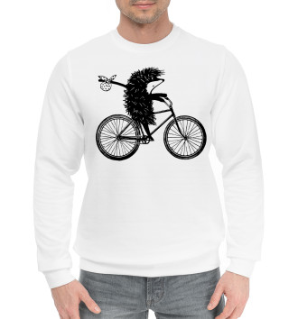Мужской Хлопковый свитшот Ежик на велосипеде