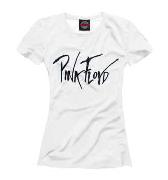 Женская Футболка Pink Floyd: Пинк Флойд надпись на белом