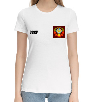 Женская Хлопковая футболка Олимпийка СССР