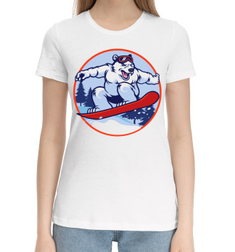 Женская Хлопковая футболка Сноуборд