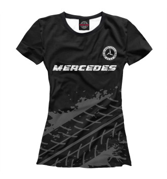 Женская Футболка Mercedes Speed (шины на темном)