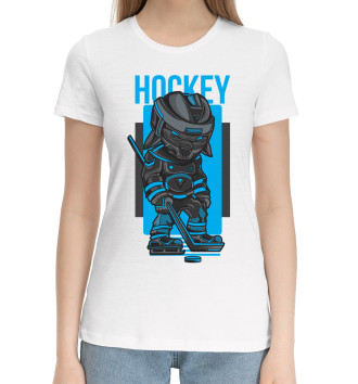 Женская Хлопковая футболка Hockey