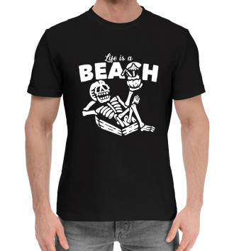 Мужская Хлопковая футболка Жизнь это Пляж