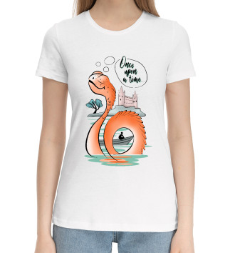 Женская Хлопковая футболка Сказочный морской змей