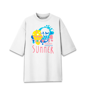 Женская Хлопковая футболка оверсайз Summer