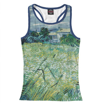 Женская Борцовка Ван Гог. Зеленое пшеничное поле с кипарисом