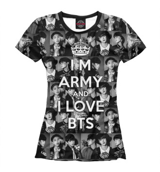 Футболка для девочек I am army and I lover BTS