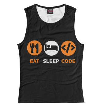 Майка для девочек Eat Sleep Code