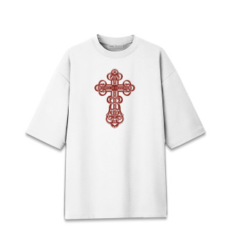 Женская Хлопковая футболка оверсайз Православный крестик