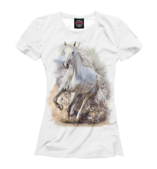 Женская футболка Белая лошадь