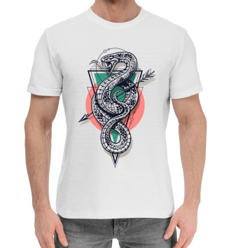 Мужская Хлопковая футболка Змеи