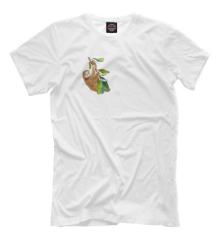 Мужская футболка Ленивец на ветке
