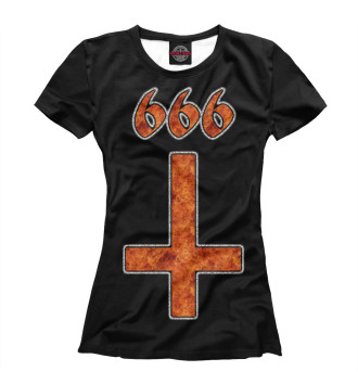 Футболка для девочек Перевёрнутый крест 666