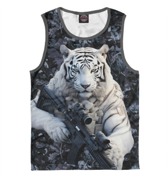 Майка для мальчиков Белый тигр солдат