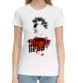 Женская Хлопковая футболка Punks not dead