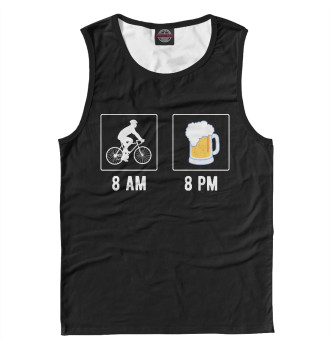Мужская Майка Утром - велосипед, вечером - по пиву!