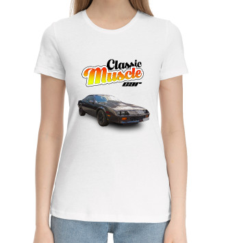 Женская Хлопковая футболка Classic muscle car chevrolet camaro