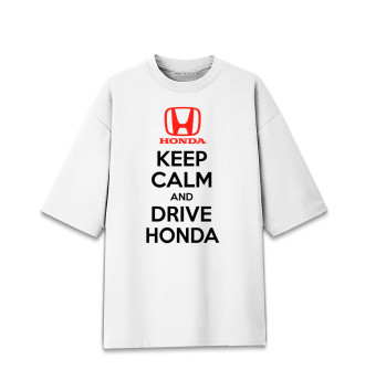 Мужская Хлопковая футболка оверсайз Будь спок и води Honda