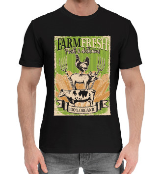Мужская Хлопковая футболка Фермерская свежесть