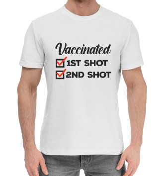 Мужская Хлопковая футболка Двойная вакцина