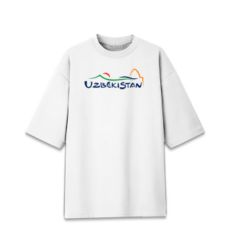 Мужская Хлопковая футболка оверсайз Узбекистан