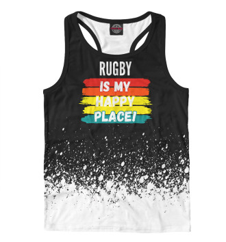 Мужская Борцовка Rugby Is My Happy Place!