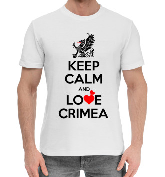 Мужская Хлопковая футболка Будь спок и люби Крым