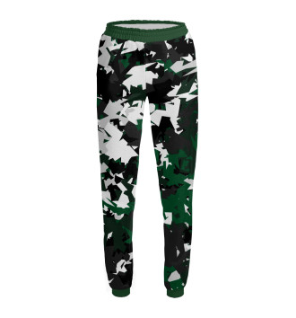 Женские Спортивные штаны Зелено-Черный камуфляж