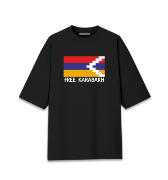 Женская Хлопковая футболка оверсайз Свободу Карабаху