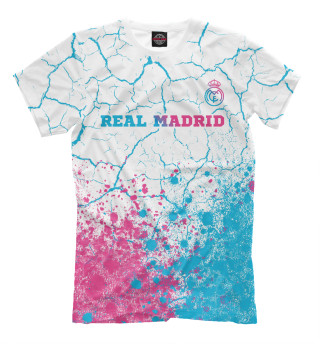 Мужская футболка Real Madrid Neon Gradient (трещины)