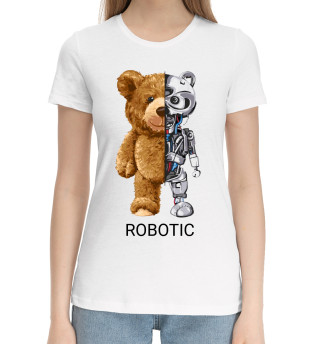 Женская хлопковая футболка Robot Bear