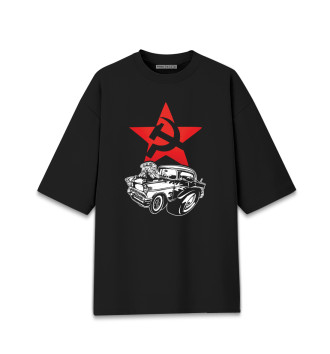 Мужская Хлопковая футболка оверсайз Хот Род СССР