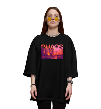 Женская Хлопковая футболка оверсайз Chaos