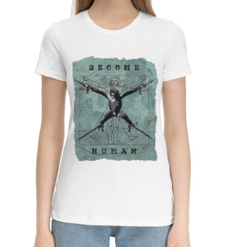 Женская Хлопковая футболка Become human
