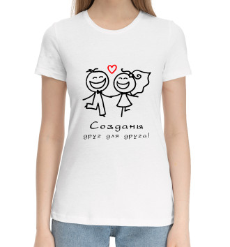 Женская Хлопковая футболка Для влюбленных