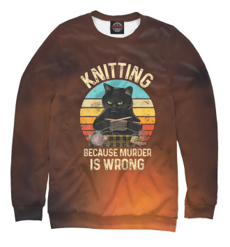 Мужской Свитшот Knitting Because Murder