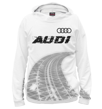 Мужское Худи Audi Speed Tires на белом