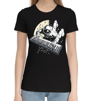 Женская Хлопковая футболка Space music